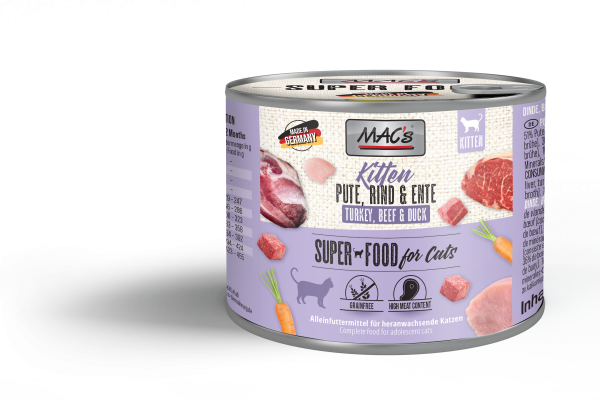 Kitten kalkoen, rund & eend