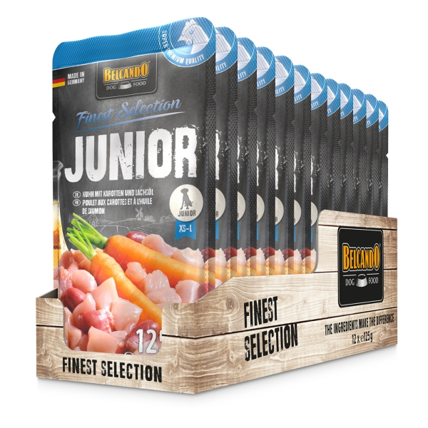 Junior Huhn mit Karotten und Lachsöl