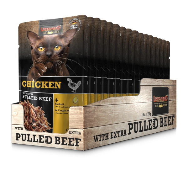 Chicken with extra Pulled Beef 16 x 70g