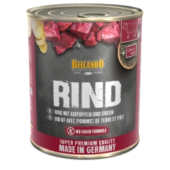 Rind mit Kartoffeln und Erbsen
